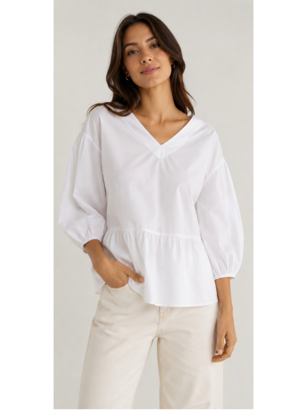 Harshman White Blouse Size S
